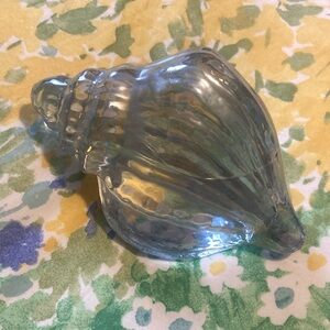 Silvestri Blown Glass Iridescent Conch Shell Paperweight